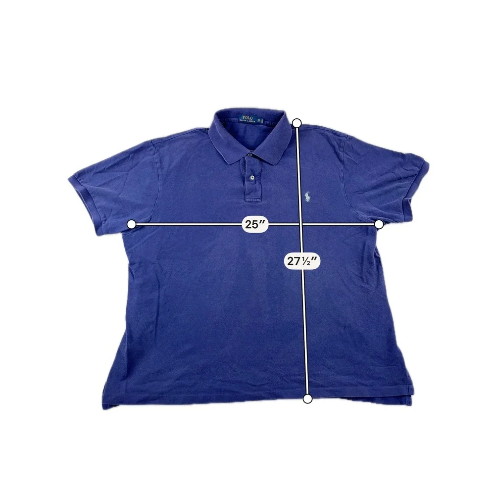 Polo Ralph Lauren Polo Shirt Navy Blue Short Sleeve Big & Tall Mens 2XB